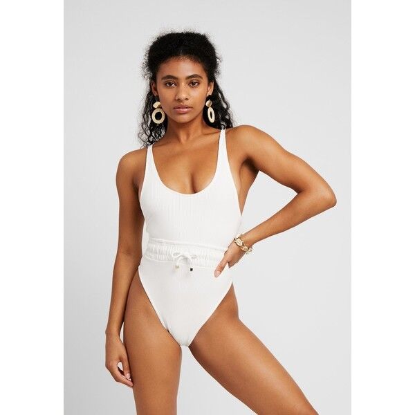 River Island SHIRRED WAIST SWIMSUIT Kostium kąpielowy cream RI981G01O