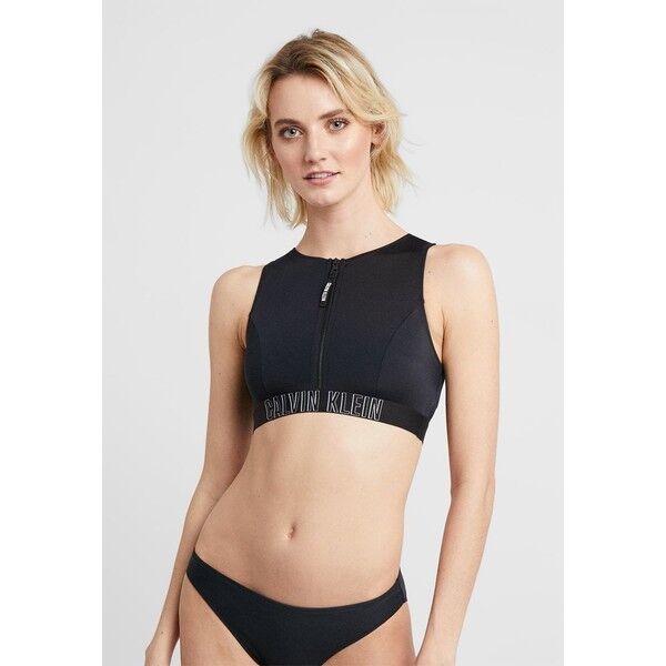 Calvin Klein Swimwear INTENSE POWER OPEN BACK CROP Góra od bikini black C1781J00U