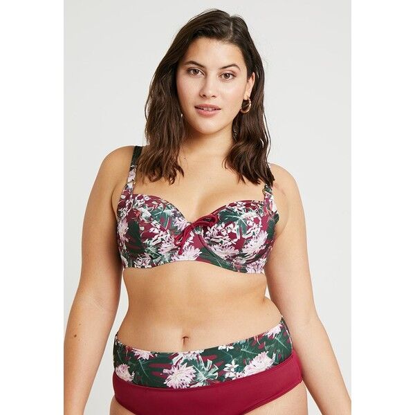 DORINA CURVES EL NIDO NON PADDED Góra od bikini dark red DOH81J004
