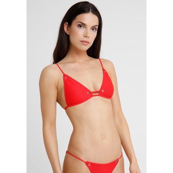 Topshop RIB EYELET TRI Góra od bikini red TP781J00O