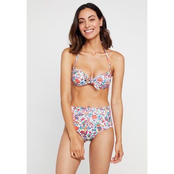 Benetton BANDEAU BRA REMOVABLE PADS HIGH WAIST BRIEF SIDE SET Bikini multicolor/white 4BE81L004