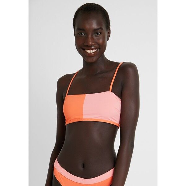 Rip Curl COLOUR BLOCK BANDEAU Góra od bikini pink/orange RI781J024