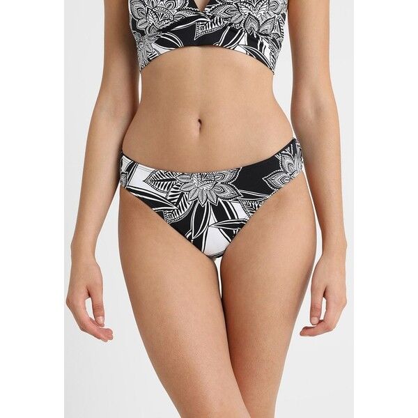 Lauren Ralph Lauren PRINT HIPSTER LOGO PLATE Dół od bikini black/white L4281I005