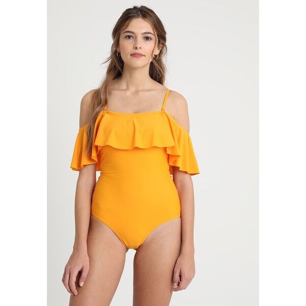 Dorothy Perkins PLAIN BARDOT SWIMSUIT Kostium kąpielowy ochre DP581G00J