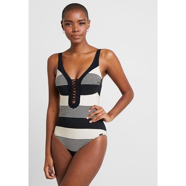Maryan Mehlhorn VOYAGE SWIMSUIT Kostium kąpielowy black/sand M4M81G000