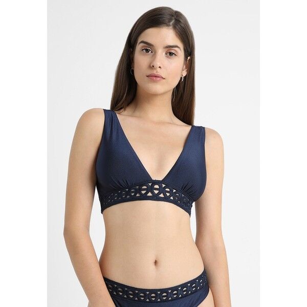 Ted Baker ANEKKA EMBROIDERED LOW Góra od bikini dark blue TE481J00F