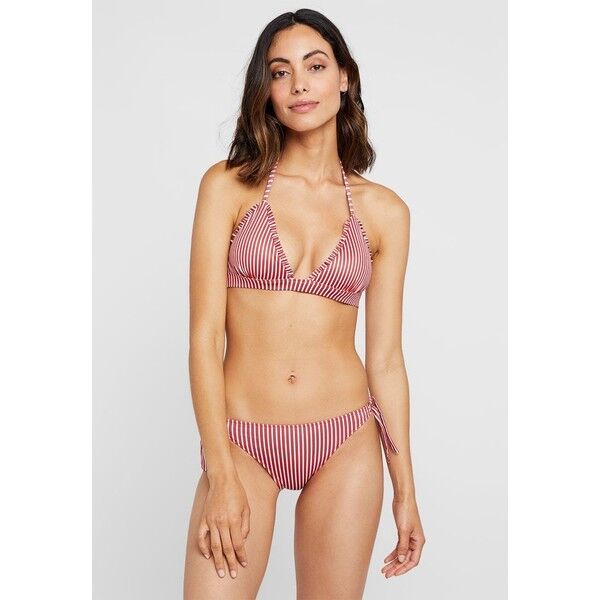 Benetton TRIANGLE BRA REMOVABLE PADS BOW TIE BRIEF SET Bikini red/white 4BE81L001