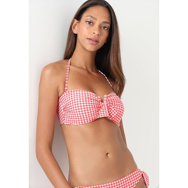 Seafolly CAPRI CHECK V WIRE BANDEAU Góra od bikini chilli S1981J02S