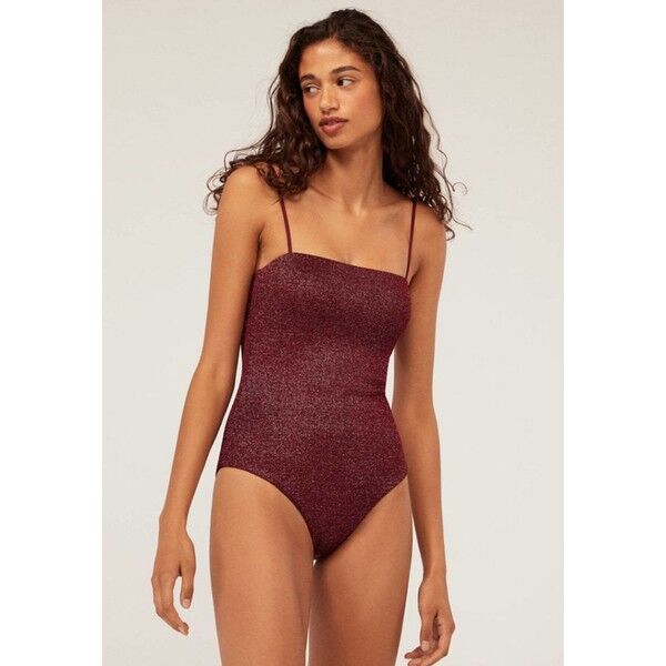 OYSHO MIT GLITZER Kostium kąpielowy bordeaux OY181G043